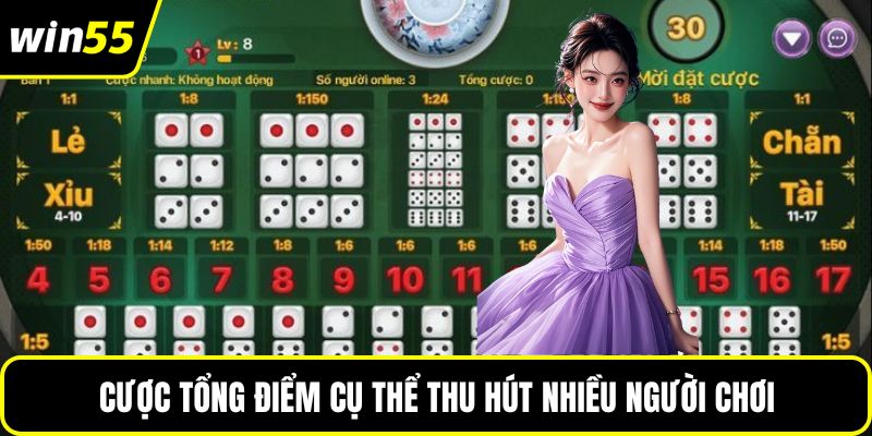 Cược tổng điểm cụ thể thu hút nhiều người chơi